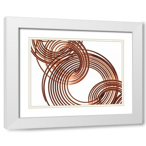 Intertwined Gold IX White Modern Wood Framed Art Print with Double Matting by Burkhart, Monika