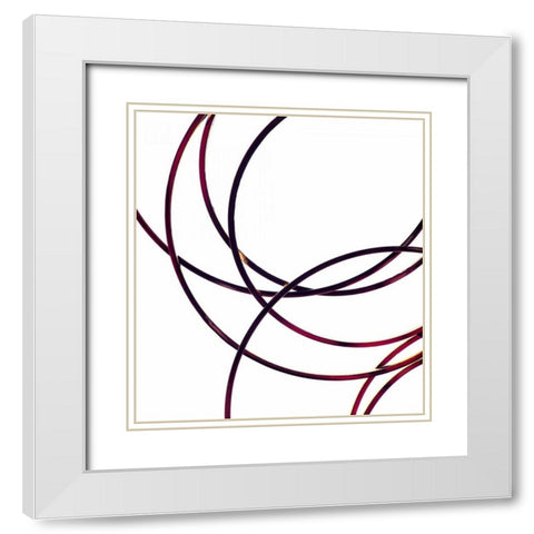 Linked III White Modern Wood Framed Art Print with Double Matting by Burkhart, Monika
