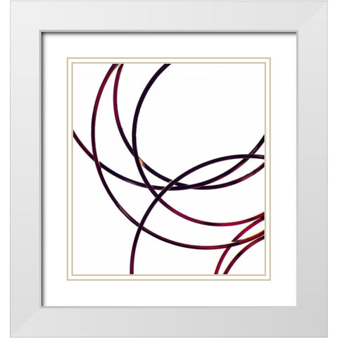 Linked III White Modern Wood Framed Art Print with Double Matting by Burkhart, Monika