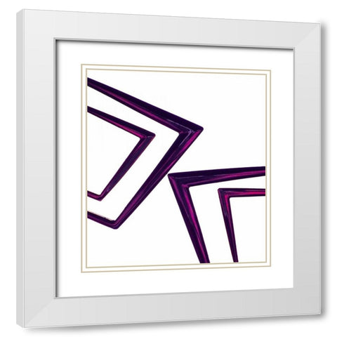 Geometric III White Modern Wood Framed Art Print with Double Matting by Burkhart, Monika