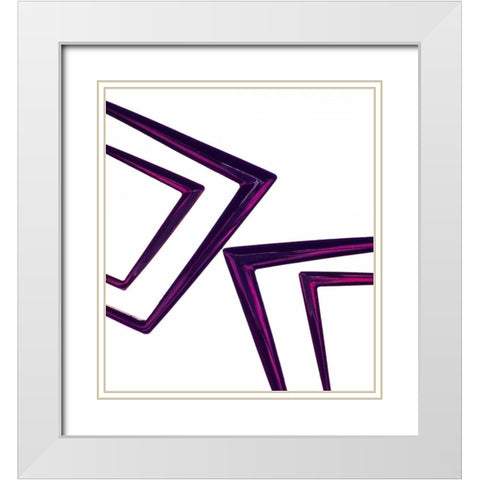 Geometric III White Modern Wood Framed Art Print with Double Matting by Burkhart, Monika