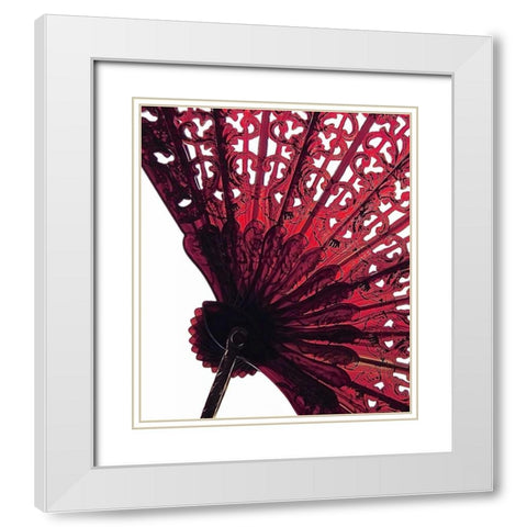 Vintage Fan I White Modern Wood Framed Art Print with Double Matting by Burkhart, Monika