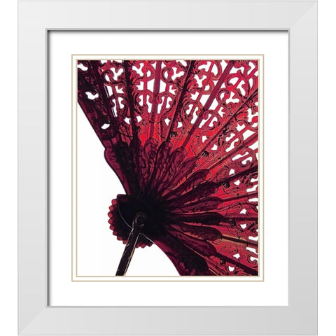 Vintage Fan I White Modern Wood Framed Art Print with Double Matting by Burkhart, Monika