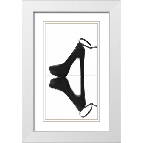High Heels Reflection I White Modern Wood Framed Art Print with Double Matting by Burkhart, Monika