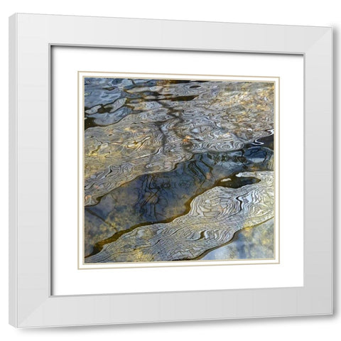 Abstract Reflections I White Modern Wood Framed Art Print with Double Matting by Burkhart, Monika
