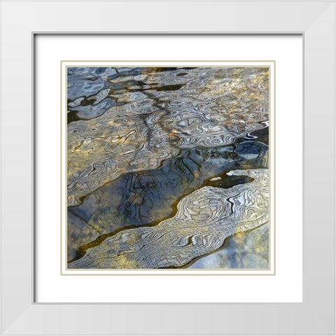 Abstract Reflections I White Modern Wood Framed Art Print with Double Matting by Burkhart, Monika