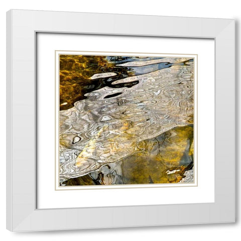 Abstract Reflections II White Modern Wood Framed Art Print with Double Matting by Burkhart, Monika