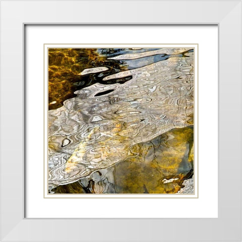 Abstract Reflections II White Modern Wood Framed Art Print with Double Matting by Burkhart, Monika