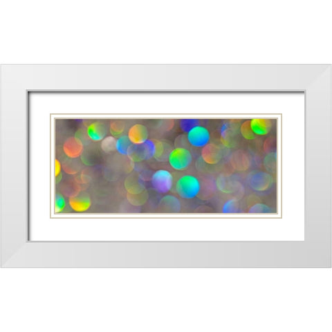 Glitter Bokeh White Modern Wood Framed Art Print with Double Matting by Burkhart, Monika