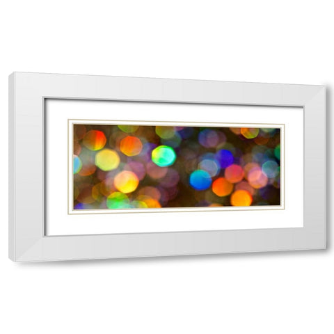 Glitter Bokeh II White Modern Wood Framed Art Print with Double Matting by Burkhart, Monika
