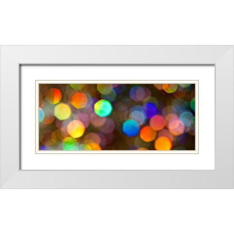 Glitter Bokeh II White Modern Wood Framed Art Print with Double Matting by Burkhart, Monika
