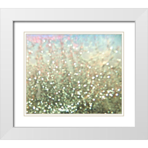 Gold Glitter White Modern Wood Framed Art Print with Double Matting by Burkhart, Monika