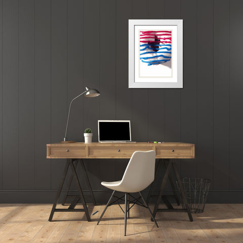 Doughnut Fun III White Modern Wood Framed Art Print with Double Matting by Burkhart, Monika