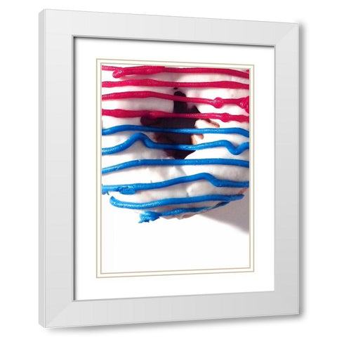 Doughnut Fun III White Modern Wood Framed Art Print with Double Matting by Burkhart, Monika