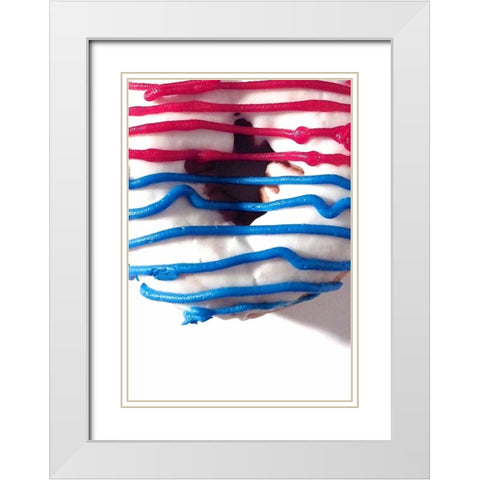 Doughnut Fun III White Modern Wood Framed Art Print with Double Matting by Burkhart, Monika