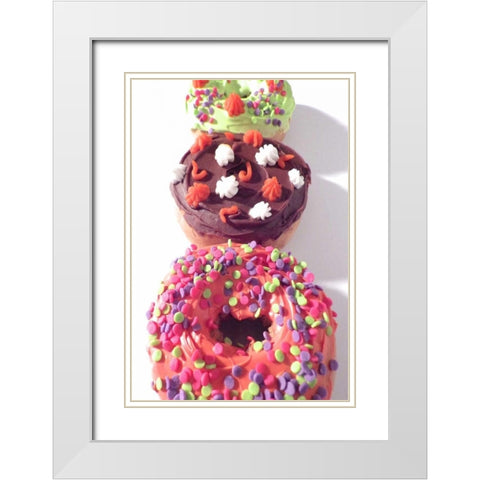 Doughnut Line I White Modern Wood Framed Art Print with Double Matting by Burkhart, Monika