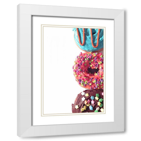 Doughnut Line II White Modern Wood Framed Art Print with Double Matting by Burkhart, Monika