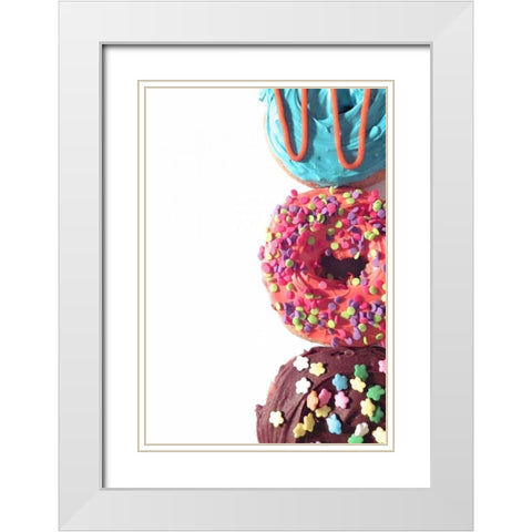Doughnut Line II White Modern Wood Framed Art Print with Double Matting by Burkhart, Monika