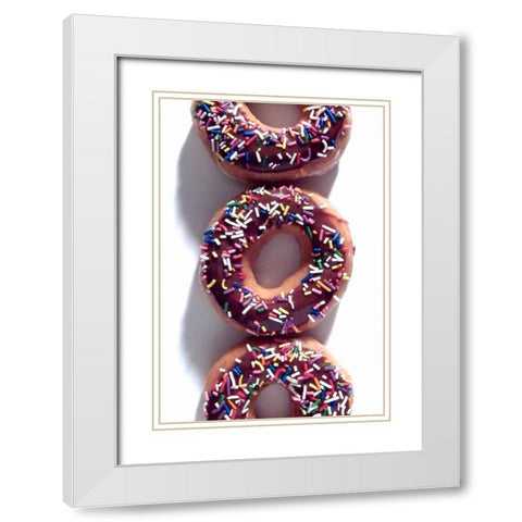 Doughnut Line V White Modern Wood Framed Art Print with Double Matting by Burkhart, Monika