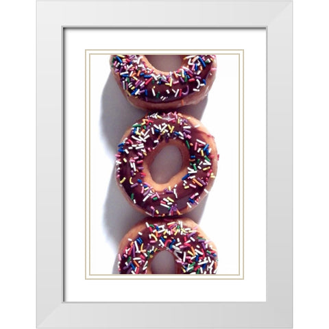 Doughnut Line V White Modern Wood Framed Art Print with Double Matting by Burkhart, Monika