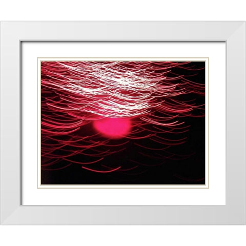 Red Mirage I White Modern Wood Framed Art Print with Double Matting by Burkhart, Monika