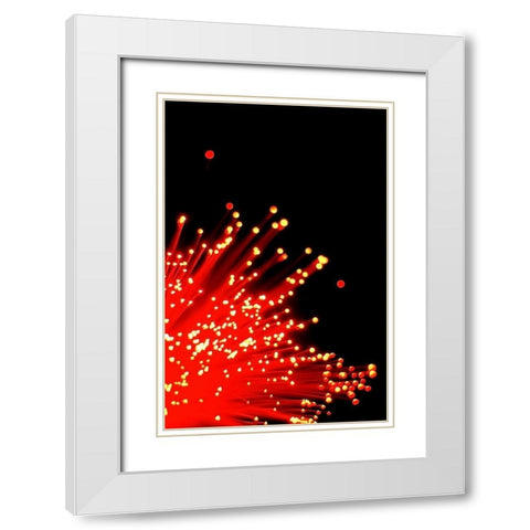 Fire Burst I White Modern Wood Framed Art Print with Double Matting by Burkhart, Monika
