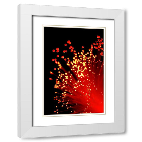 Fire Burst II White Modern Wood Framed Art Print with Double Matting by Burkhart, Monika
