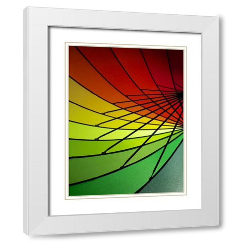 Curves of Color II White Modern Wood Framed Art Print with Double Matting by Burkhart, Monika