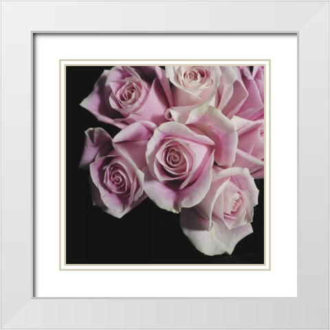Moonlight and Roses I White Modern Wood Framed Art Print with Double Matting by Burkhart, Monika