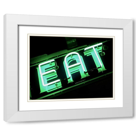 Eat White Modern Wood Framed Art Print with Double Matting by Burkhart, Monika