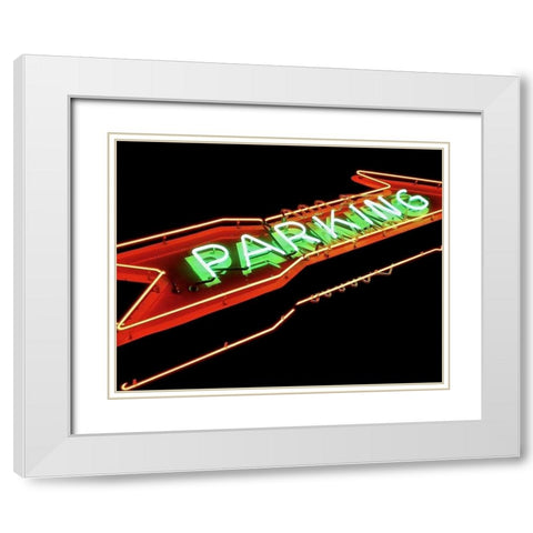 Parking White Modern Wood Framed Art Print with Double Matting by Burkhart, Monika