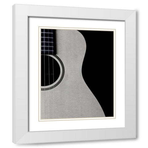 Guitar Curves White Modern Wood Framed Art Print with Double Matting by Burkhart, Monika