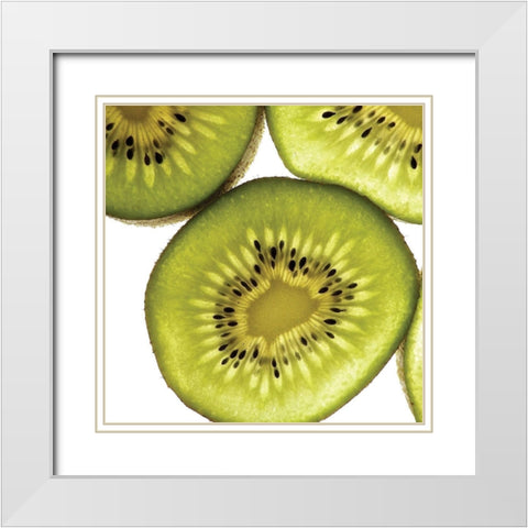 Sliced Fruit I White Modern Wood Framed Art Print with Double Matting by Burkhart, Monika