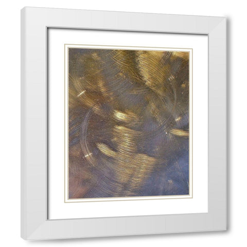 Gold Brushed Metal II White Modern Wood Framed Art Print with Double Matting by Burkhart, Monika