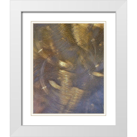 Gold Brushed Metal II White Modern Wood Framed Art Print with Double Matting by Burkhart, Monika