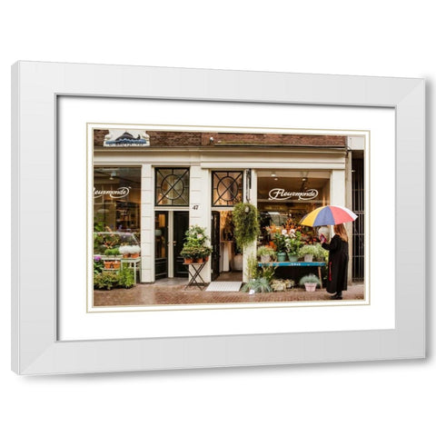 Amsterdams Fleurmonde White Modern Wood Framed Art Print with Double Matting by Berzel, Erin