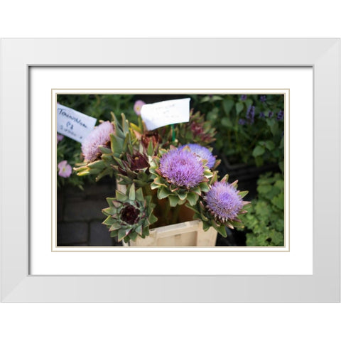 Farmers Market I White Modern Wood Framed Art Print with Double Matting by Berzel, Erin