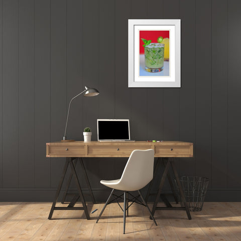 Happy Hour III White Modern Wood Framed Art Print with Double Matting by Berzel, Erin