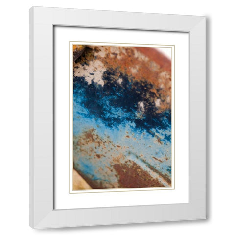 Rust Blues I White Modern Wood Framed Art Print with Double Matting by Berzel, Erin