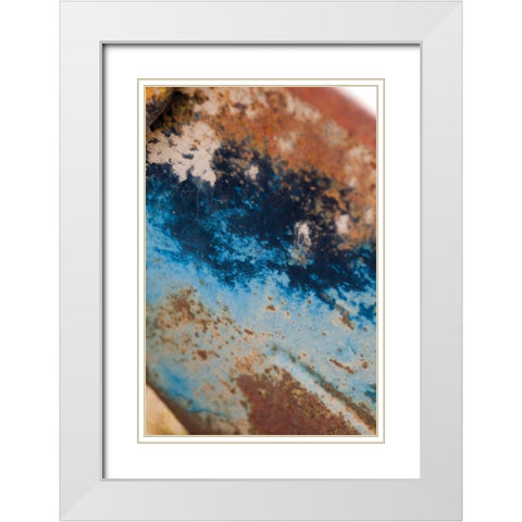 Rust Blues I White Modern Wood Framed Art Print with Double Matting by Berzel, Erin