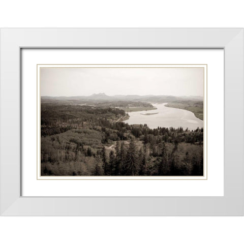 Astoria Oregon White Modern Wood Framed Art Print with Double Matting by Berzel, Erin