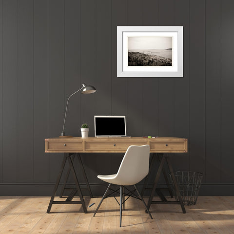 Astoria Vista White Modern Wood Framed Art Print with Double Matting by Berzel, Erin