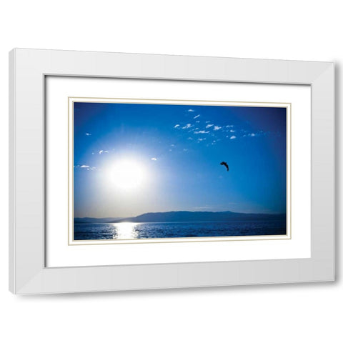 Flathead Lake White Modern Wood Framed Art Print with Double Matting by Berzel, Erin