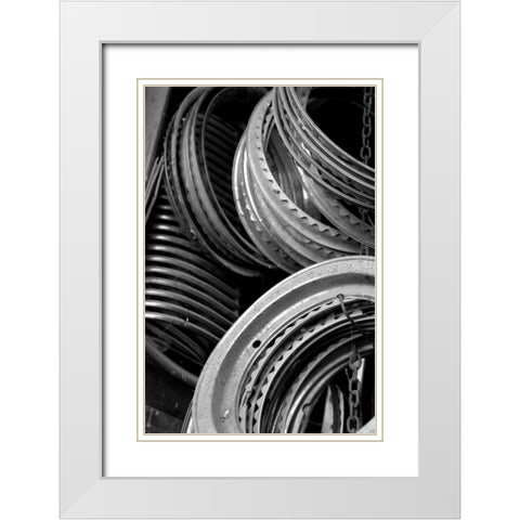 Antique Car Parts White Modern Wood Framed Art Print with Double Matting by Berzel, Erin