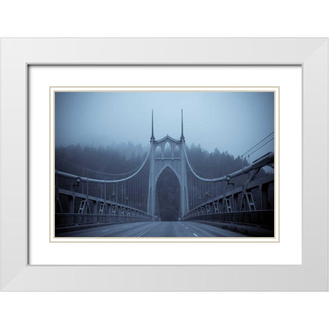 Westbound on the Bridge I White Modern Wood Framed Art Print with Double Matting by Berzel, Erin
