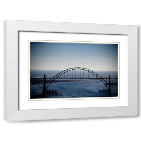Yaquina Bay Bridge I White Modern Wood Framed Art Print with Double Matting by Berzel, Erin