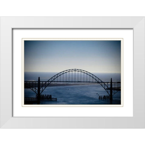 Yaquina Bay Bridge I White Modern Wood Framed Art Print with Double Matting by Berzel, Erin
