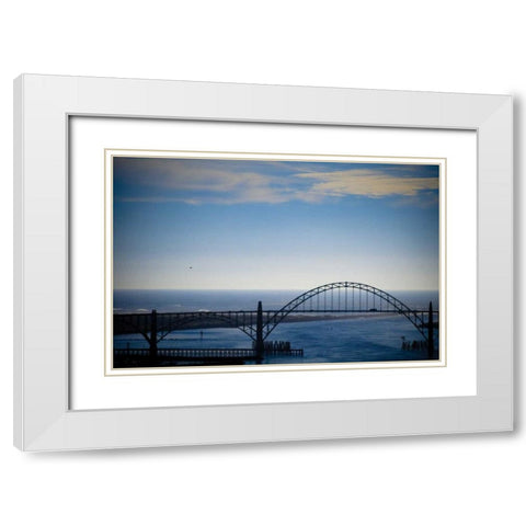 Yaquina Bay Bridge II White Modern Wood Framed Art Print with Double Matting by Berzel, Erin