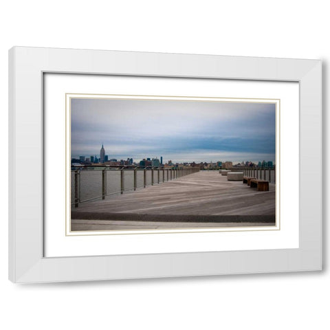 Pier C Park I White Modern Wood Framed Art Print with Double Matting by Berzel, Erin