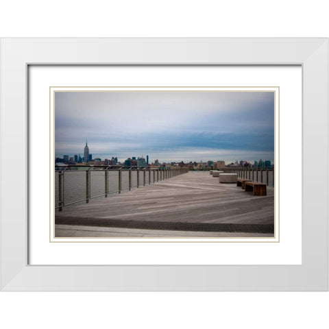 Pier C Park I White Modern Wood Framed Art Print with Double Matting by Berzel, Erin